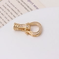 Vue détaillée du fermoir fer à cheval plaqué or 14K avec oxydes de zirconium pour bijoux - Style Fer à Cheval en U (08#13*25mm)