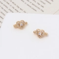 Colgante de corazón dorado con circonitas para pulseras de perlas de doble fila DIY - 01#Corazón (LF2867)