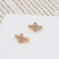 Separadores florales dorados con circón para pulseras de perlas de doble fila y DIY - 11#Rombo (LF2867)