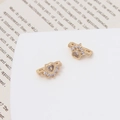 Pendientes dorados con huella de corazón y circonitas en tarjeta de exhibición - 13#Pata de Gato Corazón (LF2867)
