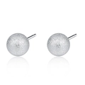 Minimalistische 925 Sterling Silber Ohrstecker mit matter, sandgestrahlter Oberfläche - Silber Mattierte Runde Kugel