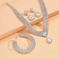Sparkling bridal jewelry set with rhinestone necklace, bracelet and earrings for weddings - 874 3-Piece Collection