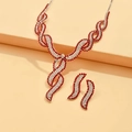Elegantes Schmuckset mit roten und klaren Strasssteinen für Hochzeiten und Abendveranstaltungen - Rot