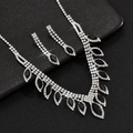 Macro detail of bridal jewelry set with white crystals and black marquise stones - Black Two Piece Set