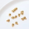 Polished gold plated copper round bead charms with closed loops for DIY jewelry making - Ball Pendant / 4mm (ai-100 Pieces/Pack)