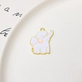 Detail of lavender enamel elephant pendant with gold outlines for DIY jewelry making - Elephant