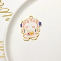 Cartoon astronaut rabbit alloy enamel charm for DIY bracelets with golden outlines - Rabbit Astronaut (01#)