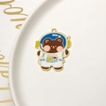 Cute astronaut bear pendant charm made of alloy oil drip for DIY jewelry making - Bear Astronaut (02#)