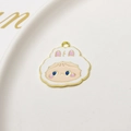 Detailed macro view of a cute cartoon enamel rabbit pendant for DIY jewelry making - Minimum 10 Pieces Price / Rabbit Hat Girl Style (03#)