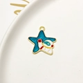 Star-shaped alloy DIY charm featuring a cartoon astronaut and deep blue enamel finish - Star Astronaut (06#)