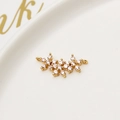 Macro detail of gold-plated flower pendant with pavé cubic zirconia for DIY jewelry making - Irregular Star Cluster Style (06#)