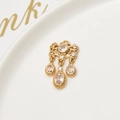 Macro shot of gold-plated chandelier pendant with cubic zirconia for jewelry making - Vintage Chandelier Style (07#)