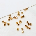 Polished 18K gold plated round copper spacer beads for DIY jewelry making - Polished Ball / 2mm (ai-100 Pieces/Pack)