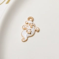 Macro view of white enamel ghost charm with golden letter G for jewelry making - Ghost with Letter G (03#)