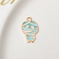 Detail of cartoon mummy enamel pendant for DIY jewelry making and craft charms - Blue and White Mummy (04#)