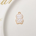 Macro detail of cartoon mummy charm in white enamel and gold finish for jewelry - White Mummy (05#)