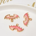 Ciondoli a pipistrello sfumati rosa con glitter e placcatura oro per gioielli fai da te - Rosa
