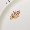 Connecteur pendentif fleur dorée avec zircons marquise pour la création de bijoux DIY - Connecteur Cercle Radiant Marquise (LF2507)