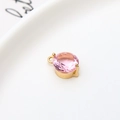 8mm runder Zirkonia-Anhänger in Rosa mit vergoldeter Krallenfassung für DIY-Schmuck - Rosa