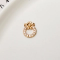 Pendentif rond avec nœud en zircon doré pour la création de bijoux DIY et accessoires - Pendentif Cercle Mini Nœud (LF2507)