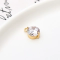 Minimalistischer 8mm runder Zirkonia-Anhänger mit vergoldeter Krallenfassung - Weiß
