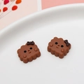 Miniature resin chocolate biscuit charm with smiley face for DIY phone case making - Irregular Smile Biscuit (03#)
