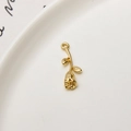 Pendentif fleur de rose dorée en cuivre avec zircon pour la création de bijoux DIY - Pendentif Bouton de Rose (LF2507)