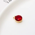 8mm roter Zirkonia-Anhänger mit vergoldeter Fassung und rundem facettiertem Edelstein - Rot