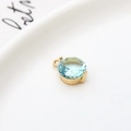 8mm sky blue round zircon pendant with golden claw setting for DIY jewelry making - Light Blue