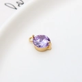8mm purple round zircon pendant with gold plated copper prong setting for DIY jewelry - Violet