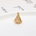 Golden micro-pave zircon bell pendant accessory for DIY jewelry necklaces and earrings - Star Bottom Pave Tapered Style (06#)