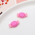 Pink resin candy charms with white polka dots for DIY phone cases and jewelry - Polka Dot Candy Shape (09#)