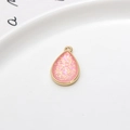 Pendentif goutte d'eau en opale rose avec finition en cuivre doré pour bijoux - Rose