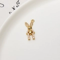 Golden rabbit jewelry pendant with micro-set zircon accents for DIY accessories - Minimum 10 Pieces Price / Long-eared Rabbit (03)