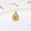 Golden hollow bell pendant with white zircon micro-inlays for DIY jewelry making - Hollow Bell Rhinestone Style (09#)