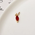 DIY Schmuckblatt-Anhänger mit rotem Markasit-Stein und klarem Kristall in Goldfassung - Rot & Weiß