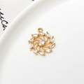 Gouden bloem hanger met marquise zirkonia voor het maken van DIY-sieraden - Spiraal Zonnebloemvorm (03#)