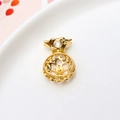 Hollow gold cherry basket pearl pendant setting with zircon accent for DIY jewelry - 02#13*20mm