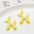 Vibrant yellow balloon dog charms in polished alloy finish for DIY jewelry making - Yellow