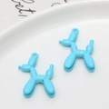 Light blue balloon dog pendant for DIY jewelry making with top ring attachment - Light Blue