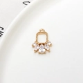 Gouden geometrische bloem vogelkooi hanger met kristallen voor DIY sieraden maken - U-frame Waterdruppel Hanger (06#)