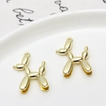 Golden balloon dog metal pendant charms for DIY jewelry making and keychains - Gold