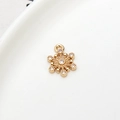 Gouden sneeuwvlok hanger met zirkonia stenen voor DIY sieraden maken projecten - Kleine Gouden Sneeuwvlok (08#)