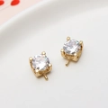 Gold-plated alloy DIY cherry pendant finding with sparkling cubic zirconia stones - 07#6*10mm