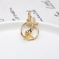 Goldener Schmetterling Perlenanhänger-Sockel mit Zirkonia für DIY-Schmuckherstellung - Goldener Schmetterlingsring-Stil (01# 18*30mm)