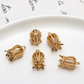 Golden hollow flower bud pendant charms for DIY jewelry making accessories set - 01# 9*15mm (Min 10 Pcs)