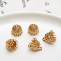 5Pcs hollow gold flower bead caps for DIY jewelry making and tassel pendants - 02# 10*12mm (Min 10 Pcs)