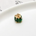 Green crystal gift box pendant in gold finish for DIY jewelry necklaces and bracelets - Gift Box Shape (02#) / 02# Green