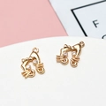 Golden cat-shaped DIY jewelry charms with zircon eyes for necklaces and bracelets - Cat Shape (01#)