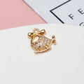 Golden helicopter pendant with micro-pave cubic zirconia for DIY jewelry making - Helicopter Style (01#)